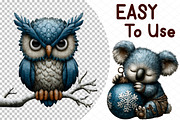 Whimsical Christmas Icy Blue Animals, an Illustration by cherrydesign (Thumbnail 4 of 4)