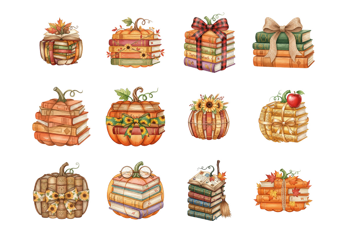 Fall Halloween Book Pumpkin Teacher, an Illustration by SinaCreation (Photo 4 of 7)