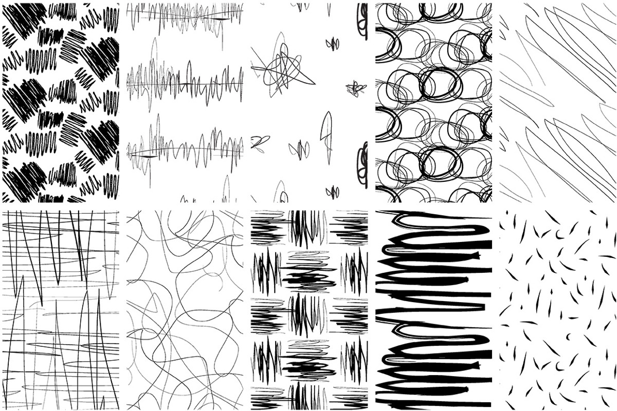 Scribbles & Scratches Patterns, a Pattern Graphic by Youandigraphics