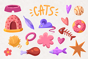 Cute Cat Clipart - Kids Bundle, an Animal Illustration by Moon House Shop (Thumbnail 3 of 5)