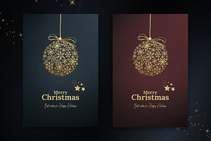 8 Gold Foil Christmas Cards