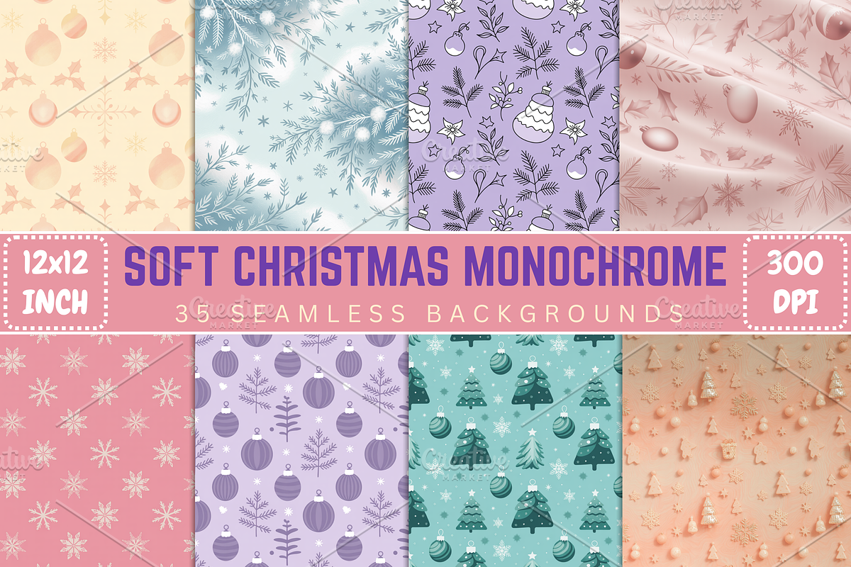 Soft Christmas Pastel Monochromes, a Background Photo by Ink Gallery (Photo 1 of 2)
