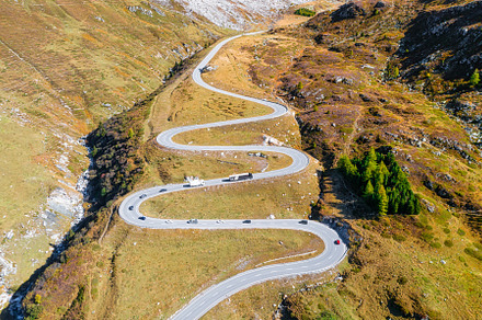Dolomite Alps, Italy. Mountain road, a Transportation Photo by Landscape and travel