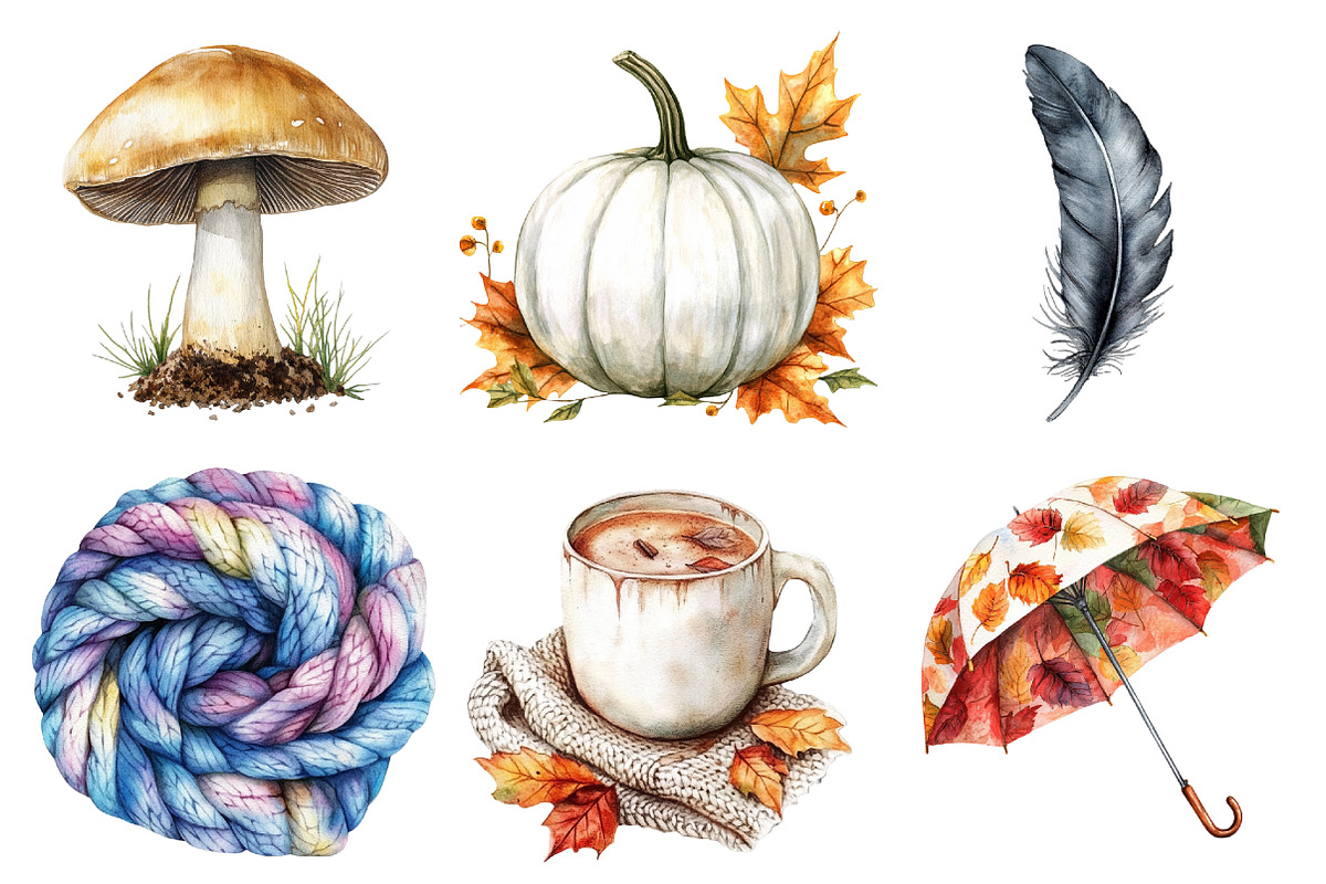 Silver Autumn Clipart, an Illustration by CitraGraphics (Photo 3 of 5)