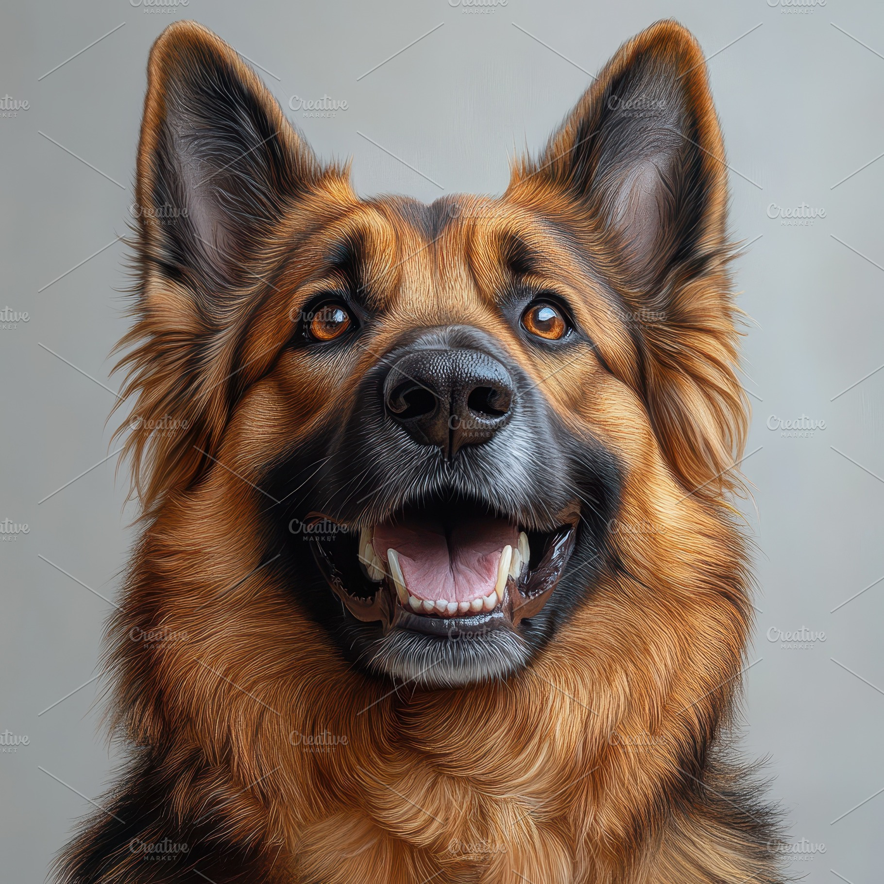 Happy German Shepherd Dog Portrait B, an Animal Photo by Pixeness Studio