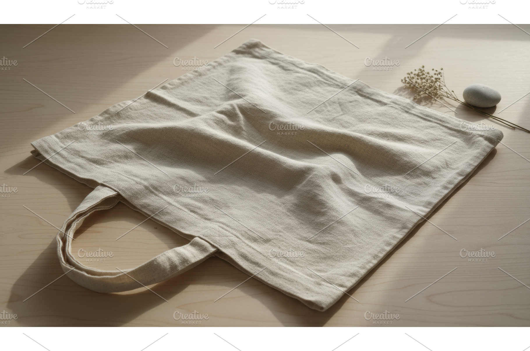 A simple fabric tote bag resting in, a Background Photo by Igor Tichonow