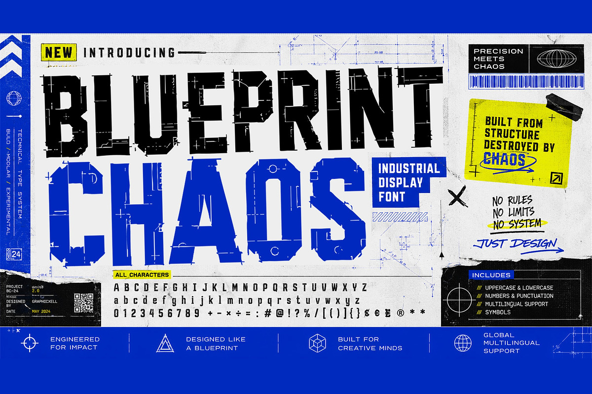 Blueprint Chaos, a Blackletter Font by Art StoreID (Photo 1 of 11)