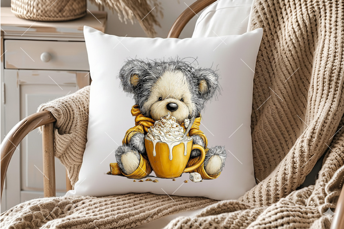 Autumn Teddy Bear Clipart Set, an Illustration by OK Design (Photo 4 of 6)
