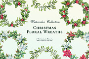 Christmas plants. Cliparts+ wreaths., an Illustration by OlyaGutArt (Thumbnail 2 of 7)