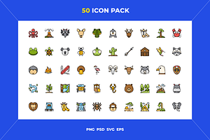 50 Wildlife icons, an Outline Icon by Wencory