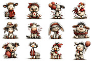 Whimsical Easter Farm Animals Clipar, an Illustration by Dream Creation (Thumbnail 2 of 4)