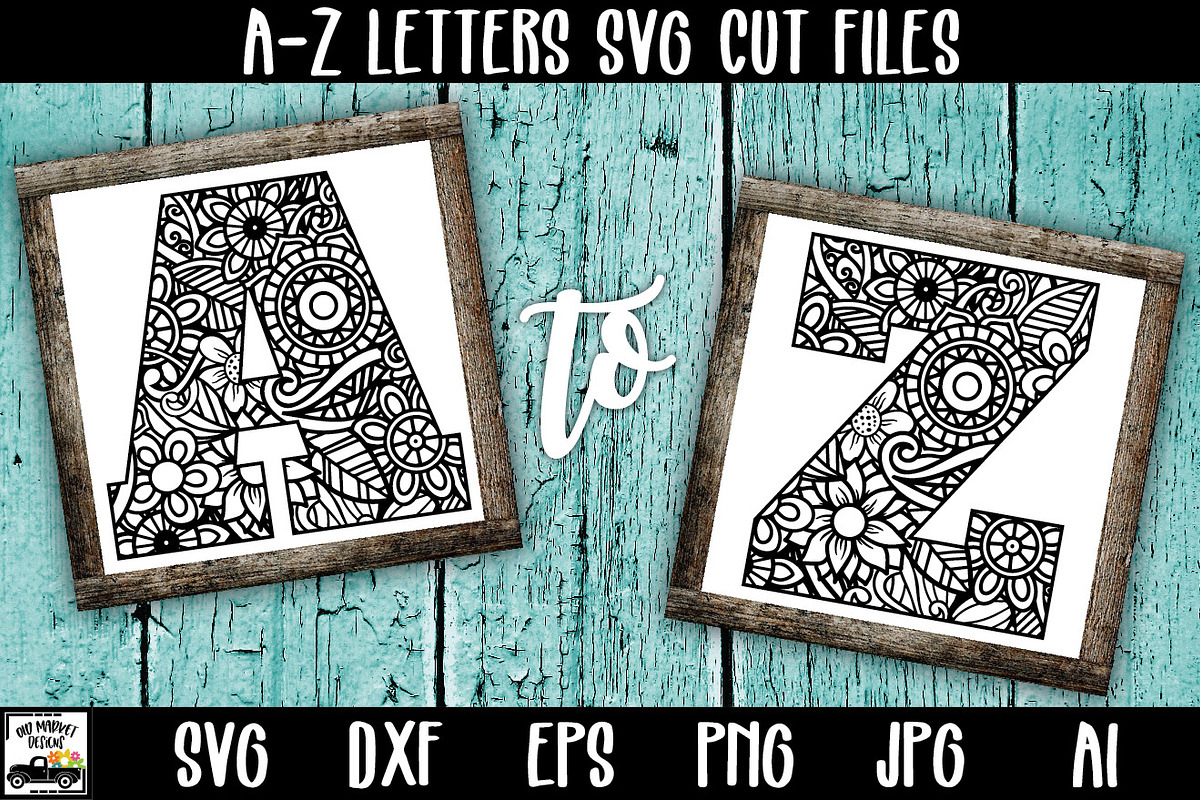 Mandala Alphabet SVG Cut File Bundle, an Illustration by OldMarket Designs (Photo 1 of 10)