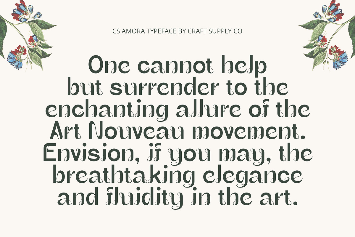 CS Amora – Art Nouveau Font, a Sans Serif Font by Craft Supply Co. (Photo 6 of 8)