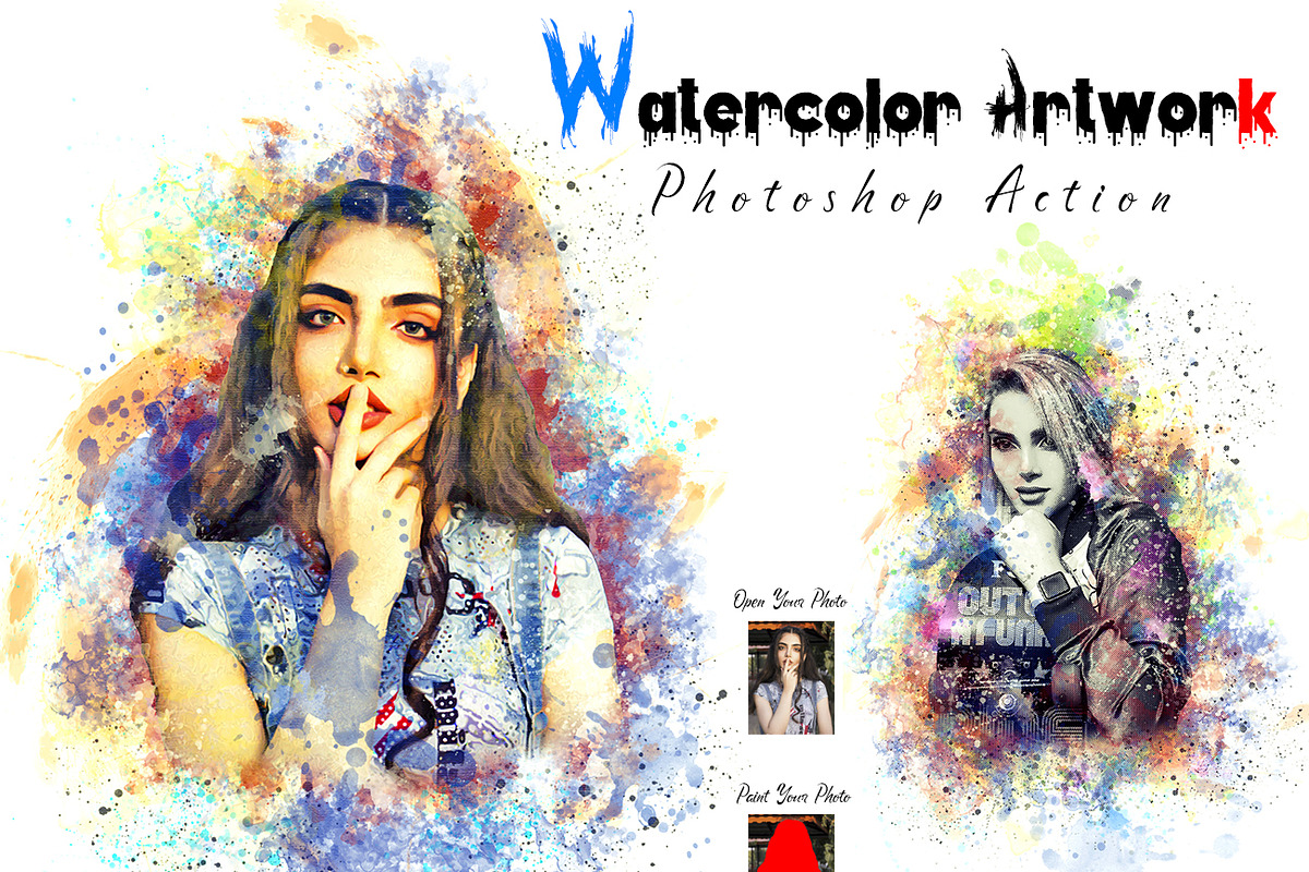 Watercolor Artwork Photoshop Action, an Action Add-On by Studio Retouch (Photo 1 of 10)