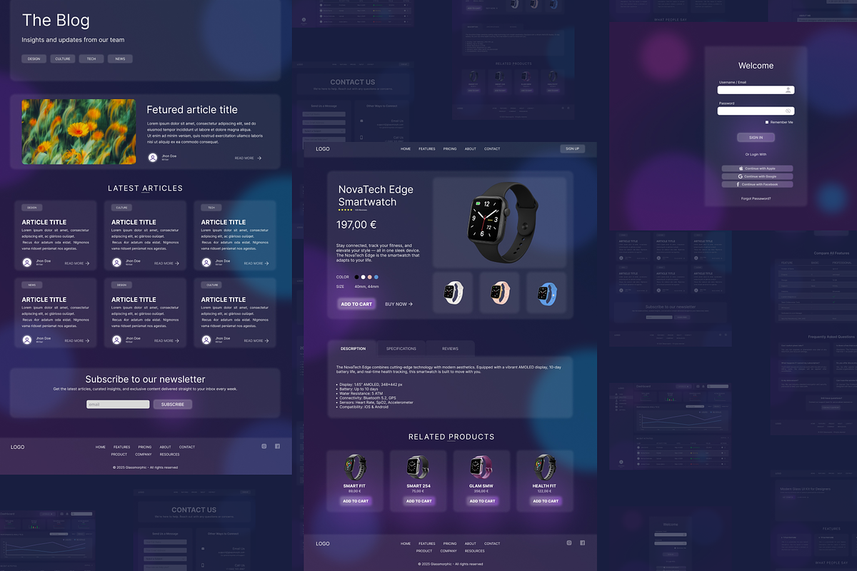GlassCore Pro – Figma UI Template, an UI Kit Template by OzQ (Photo 15 of 16)