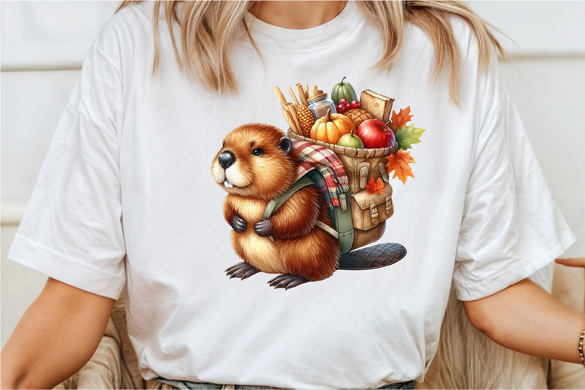 Autumn Cute Beaver Clipart, an Illustration by Rose Art (Photo 4 of 7)