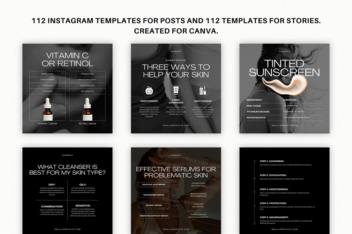 Skincare Instagram Coach Templates, a Social Media Template by Xenié Creative (Photo 4 of 9)