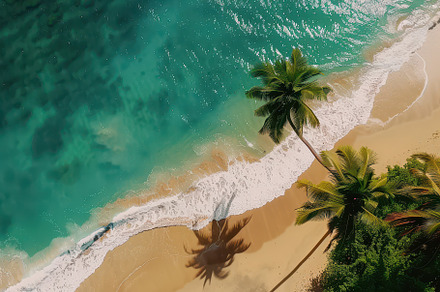 Mesmerizing top view of a tropical b, a Photo by Iftikhar Alam