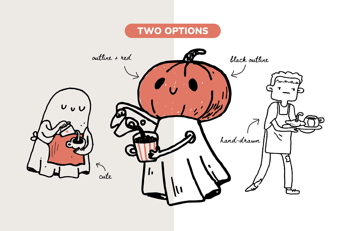 Halloween Clipart Hand-Drawn Doodles, a Decorative Illustration by Heartwarming Art (Photo 2 of 10)