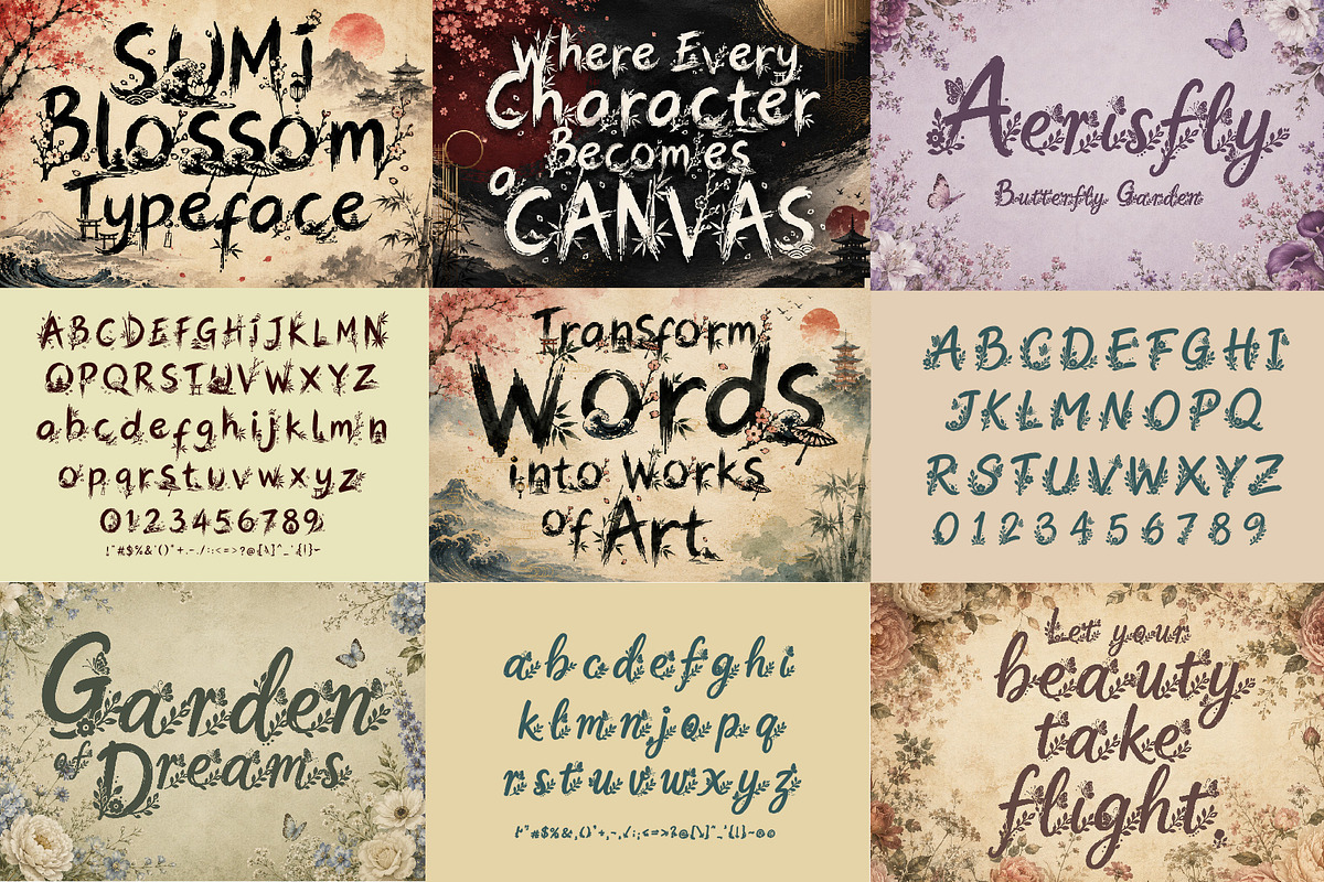 FLORAL DECORATIVE FONT COLLECTION, a Script Font by HypeWorksCo (Photo 15 of 18)
