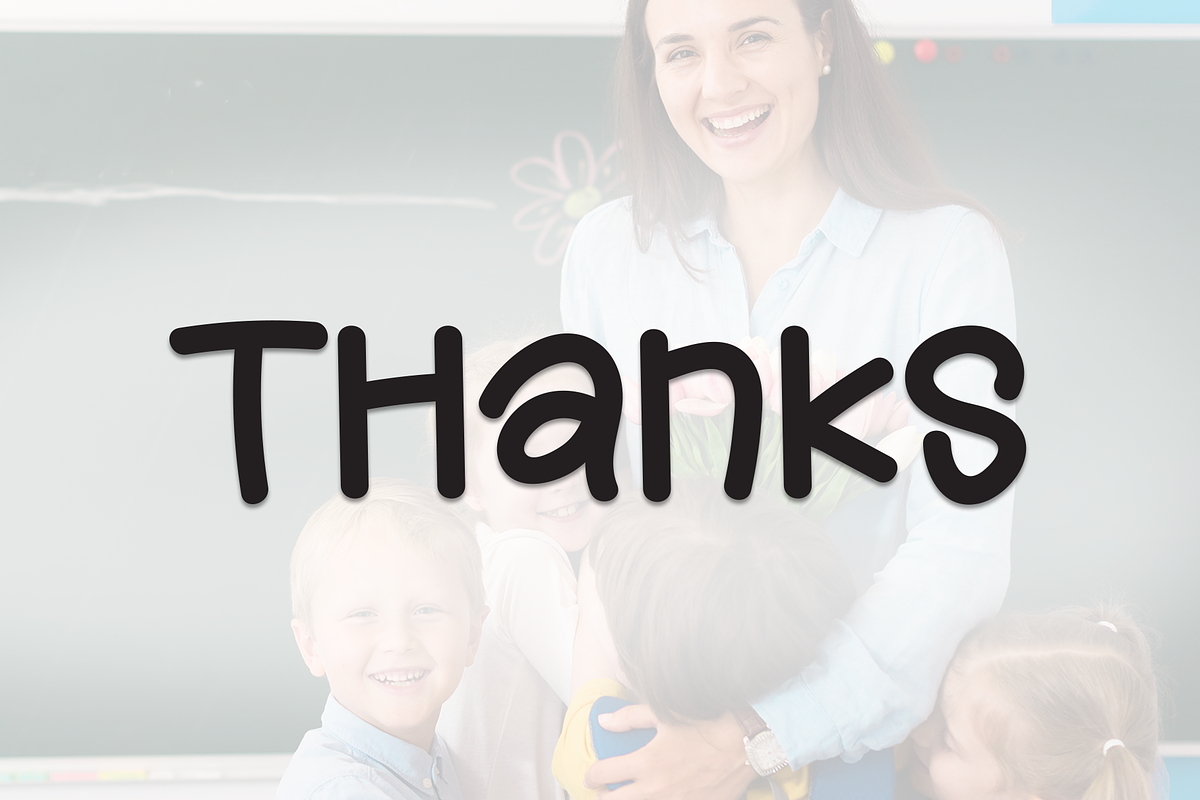 Happy Teacher | Script Font, a Script Font by Scratchones (Photo 8 of 8)