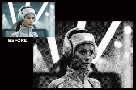 Grain Halftone Photoshop Effect PSD