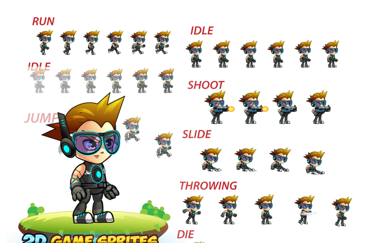 Calvin 2D Game Charcter Sprites, an Illustration by DionArtworks (Photo 2 of 3)