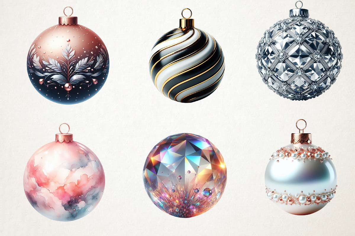 Modern Christmas Baubles Clipart, an Illustration by RobertsArt (Photo 4 of 7)