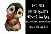 Kawaii Penguin Valentine Clip-art, an Illustration by Designking (Thumbnail 4 of 5)