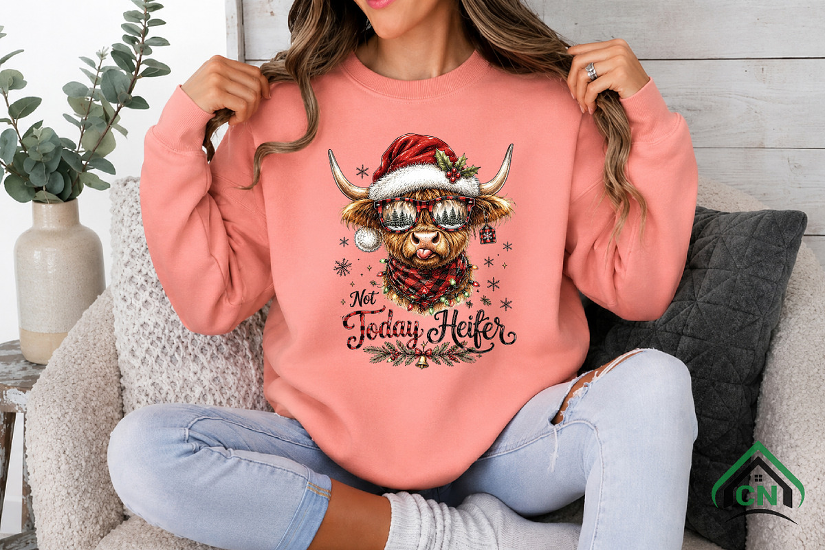 Cute Highland Cow Christmas PNG, a Seasonal Illustration by Craft Nest (Photo 3 of 6)
