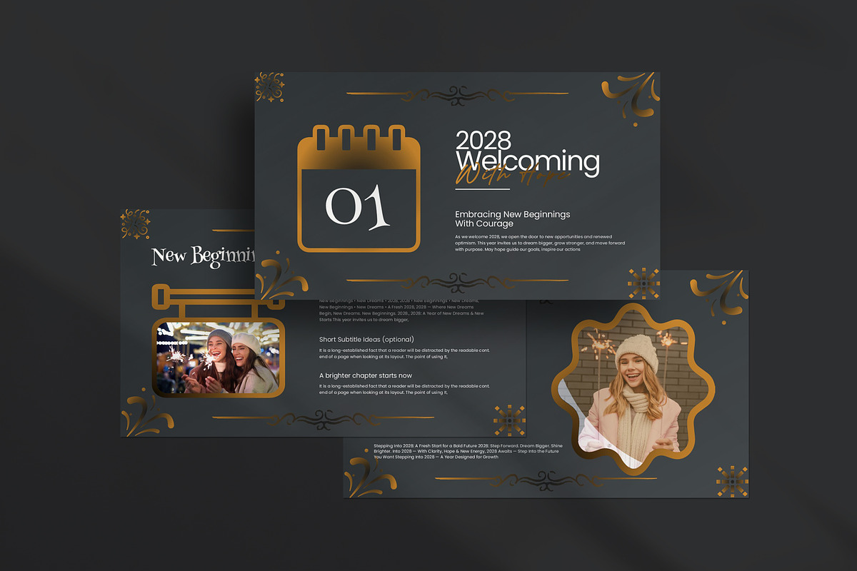 Happy New Year Presentation Template, a Presentation Template by Creatiya Type (Photo 3 of 7)