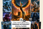The Lapis Bestiary Persian papers, a Decorative Illustration by ThatsDesignArt (Thumbnail 1 of 15)