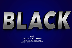 PSD Black Editable Text Effect