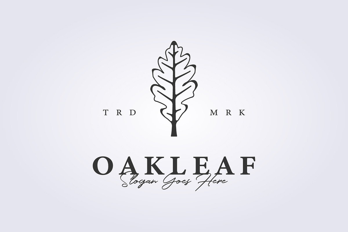 outline oak leaf symbol icon logo, a Branding & Logo Template by Lodzrov