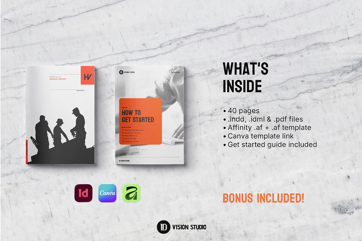 Annual Report InDesign Canva, a Brochure Template by ID Vision Studio (Photo 2 of 17)
