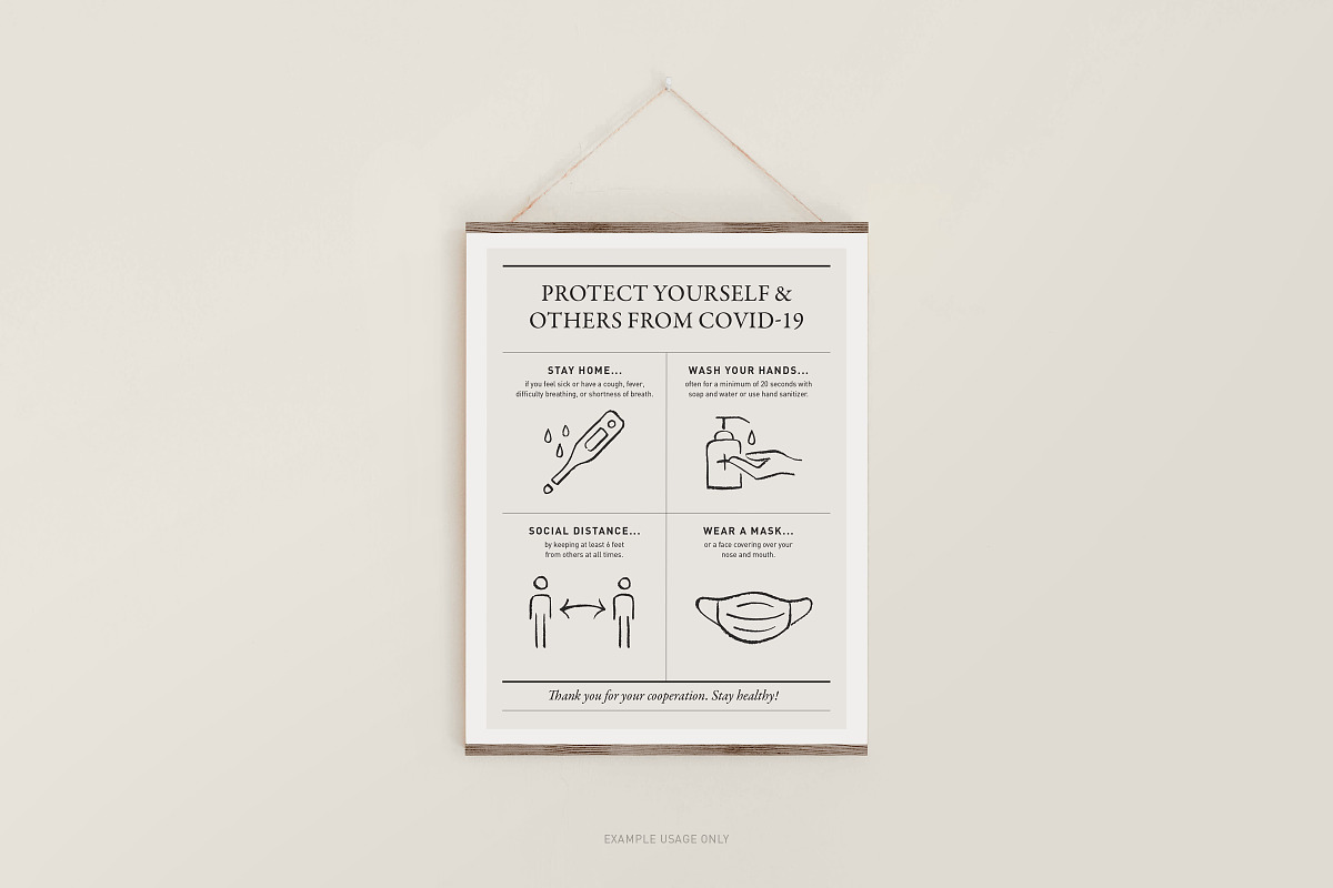 Hand-Drawn Covid-19 Prevention Icons, an Icon by Space Between (Photo 4 of 6)