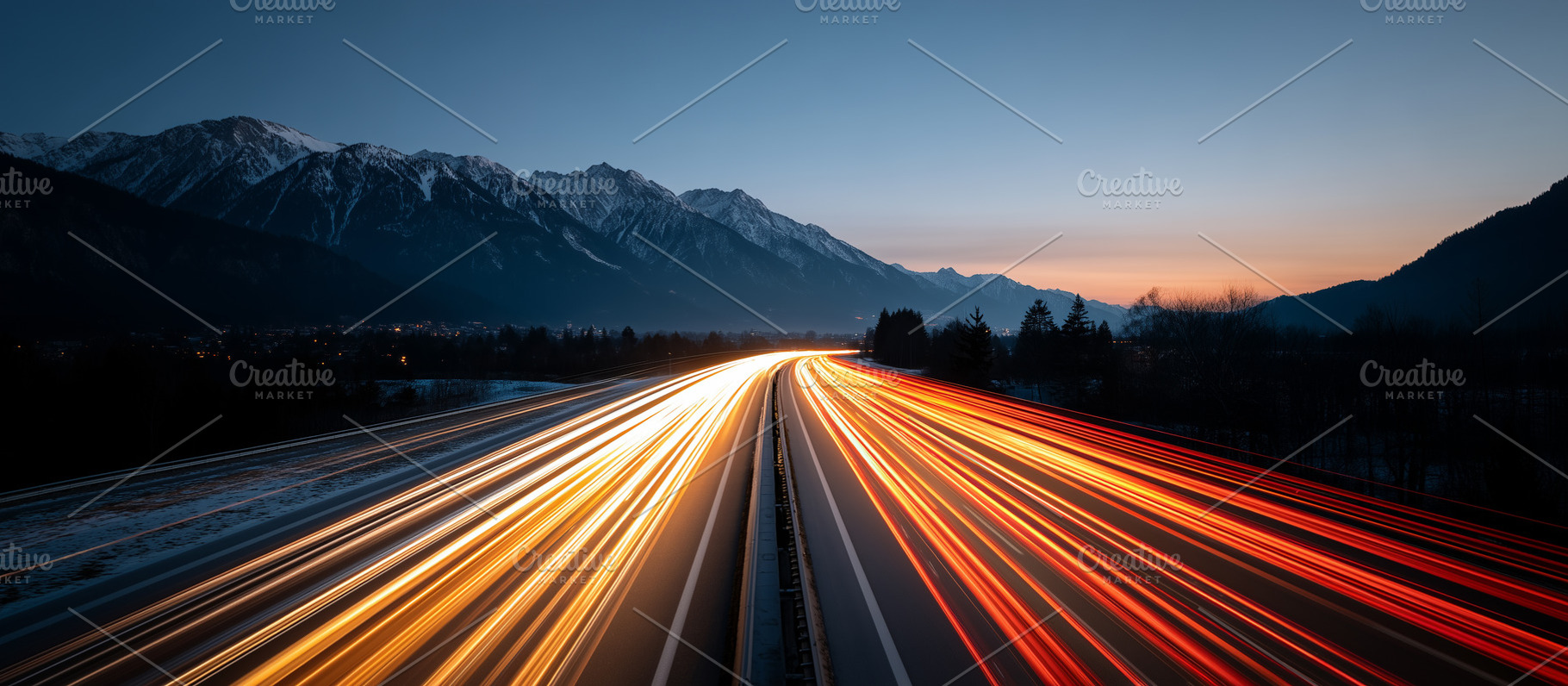 Long exposure light trails on a high, a Transportation Photo by MistyDay