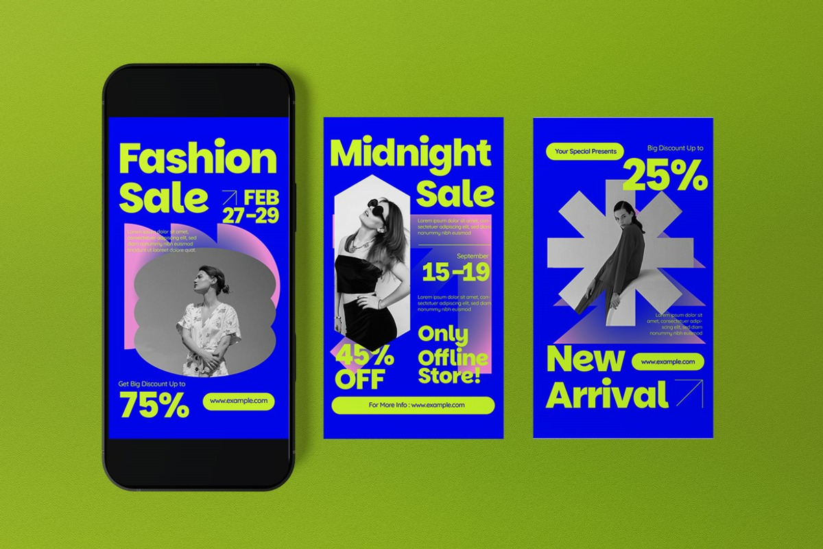 Blue Fashion Sale Instagram Set, a Social Media Template by graphicook (Photo 3 of 3)