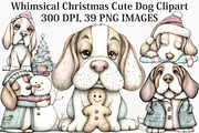 Whimsical Christmas Cute Dog Clipart, an Illustration by Canvas Craft (Thumbnail 1 of 7)