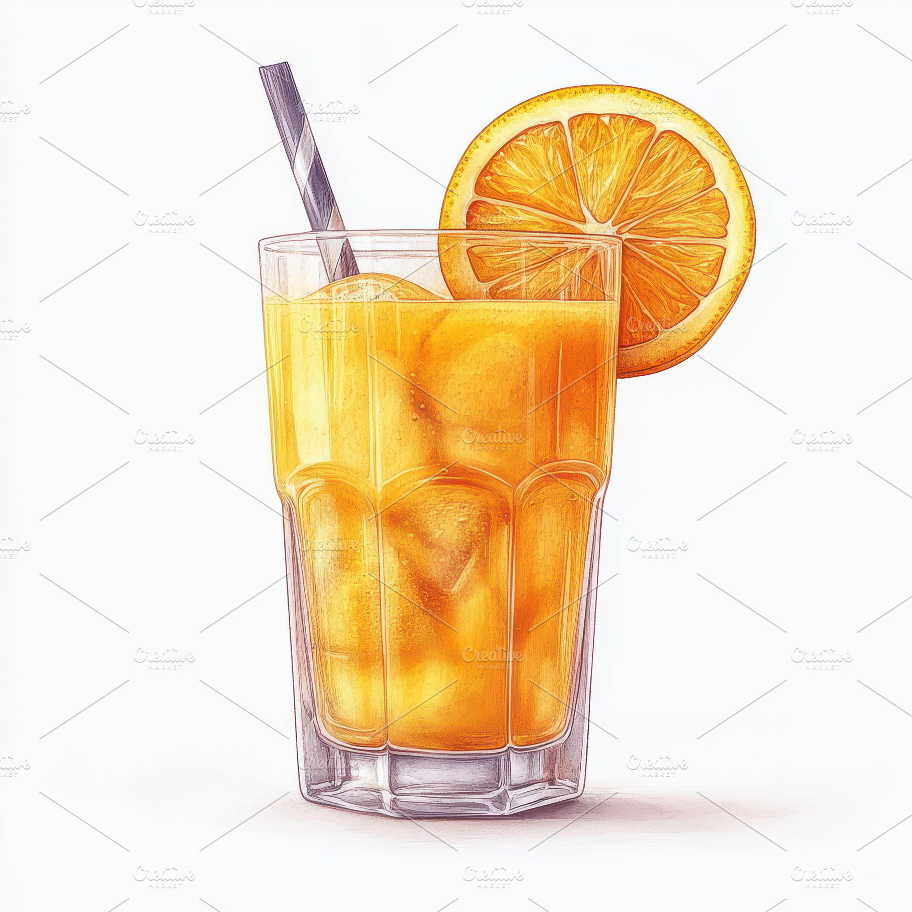 Refreshing Orange Juice Drink Glass, a Food & Drink Photo by Pixeness Studio