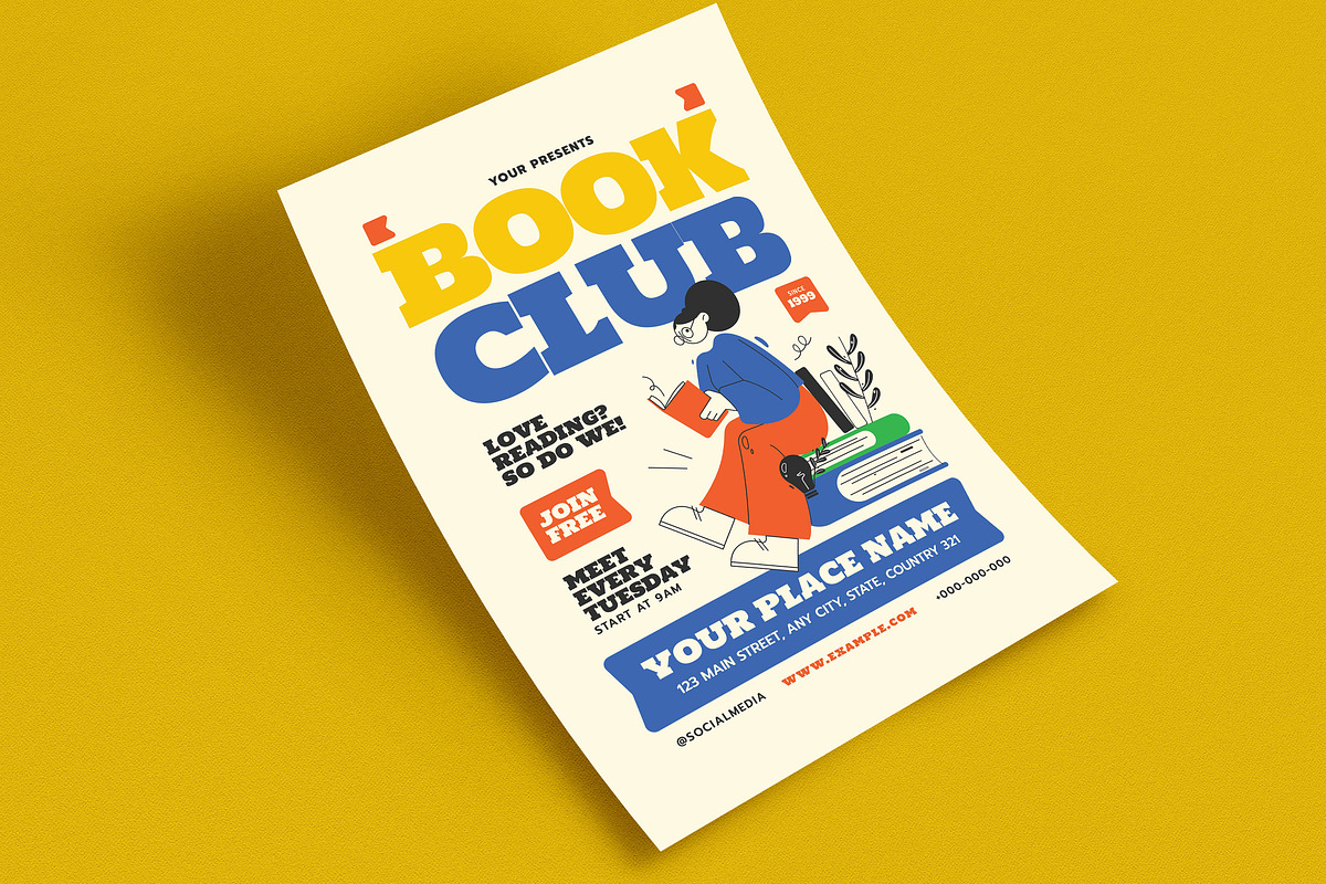 Modern Book Club Promotion Flyer, a Flyer Template by Guuver (Photo 3 of 3)
