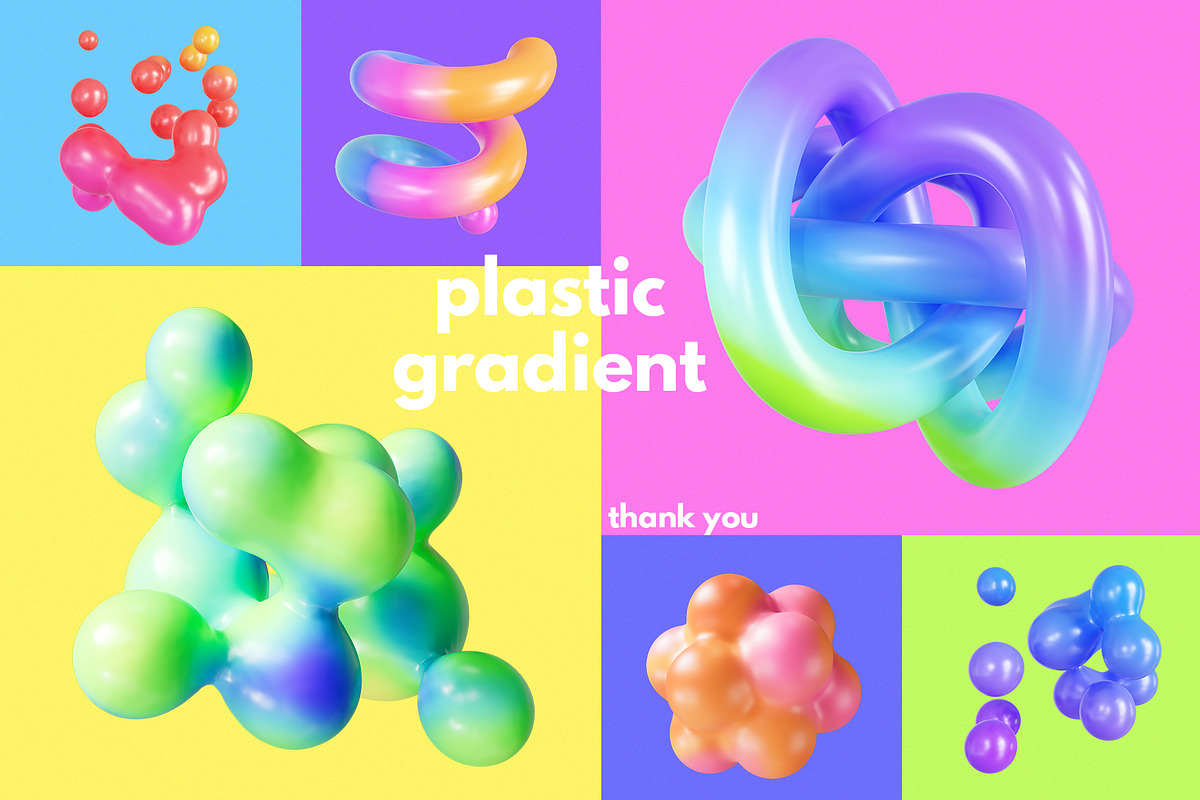 3D Plastic Gradient Graphic Set, a Graphic by LarysaZabrotskaya (Photo 14 of 14)
