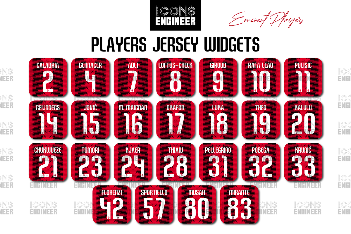 AC Milan 23/24 Theme Pack | Home Kit, an Icon by IconsEngineer, image size:1200x800