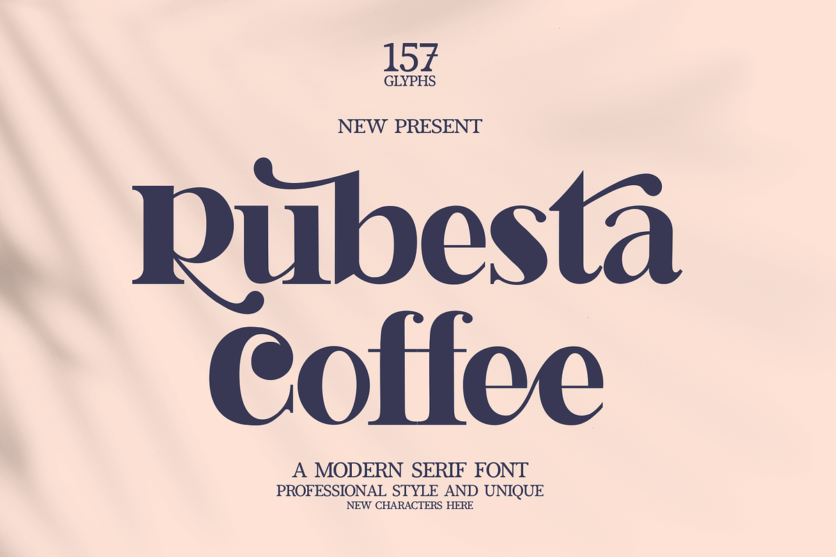Rubesta Coffee / Modern Font, a Serif Font by Scratchones (Photo 1 of 9)