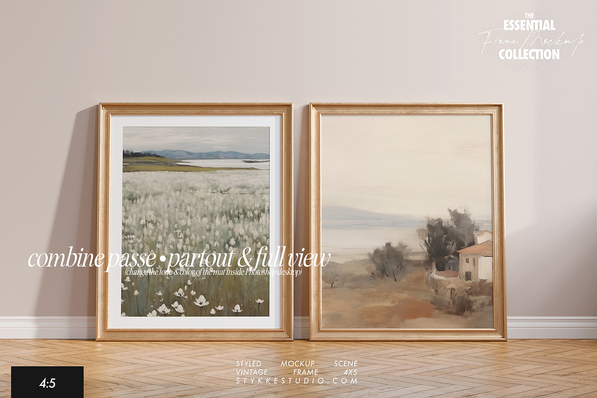 VINTAGE FRAME MOCKUP | 4:5, a Household Mockup by Stykke Studio (Photo 5 of 23)