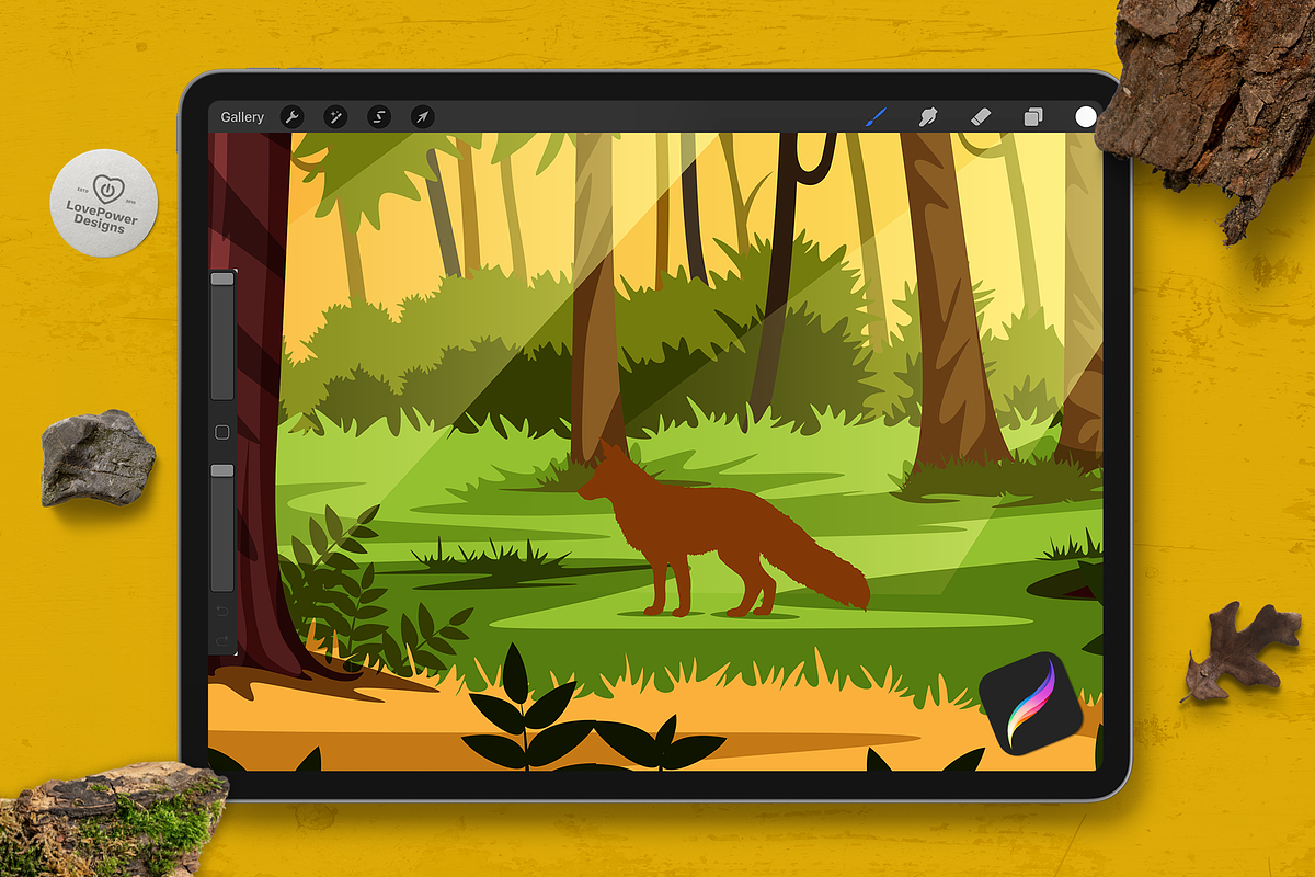 Fox Stamp Brushes for Procreate, a Brushes & More by LovePowerDesigns (Photo 2 of 2)