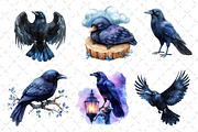 Watercolor Raven Clipart, an Illustration by Dream Creation (Thumbnail 4 of 5)