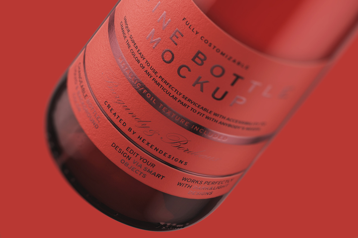 Wine Bottle Mockup, an Advertising Mockup by HexenDesigns (Photo 5 of 13)