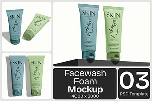 Facewash Foam Mockup, a Packaging Mockup by Permadi Creative