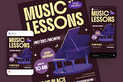 Music Lessons Flyer Set, a Flyer Template by Annora Studio (Thumbnail 2 of 6)